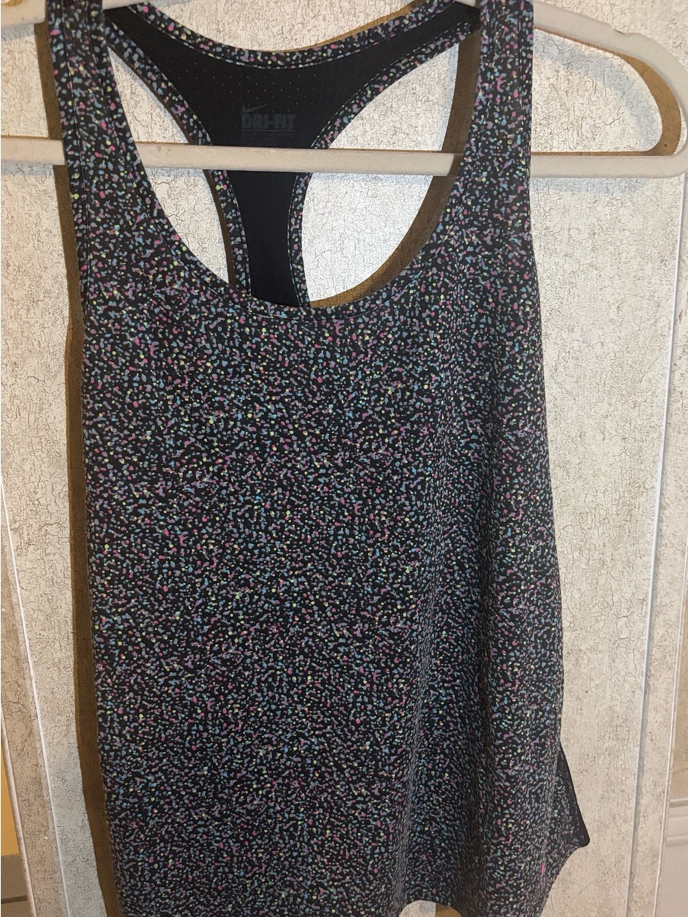 Nike Black Racerback Tank with Multicolor Speckle Trim